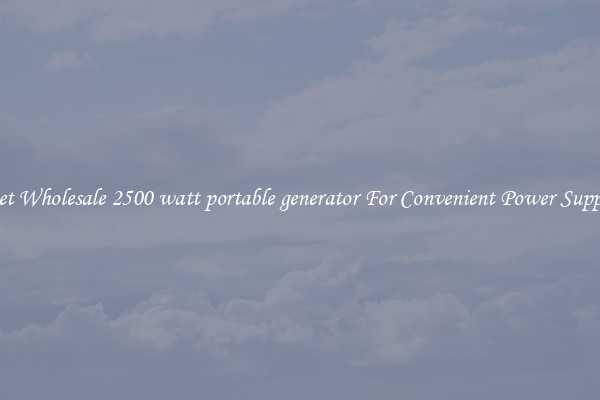 Get Wholesale 2500 watt portable generator For Convenient Power Supply