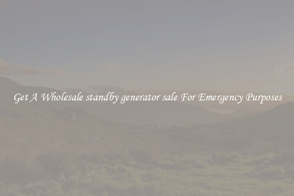 Get A Wholesale standby generator sale For Emergency Purposes