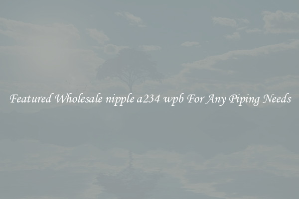 Featured Wholesale nipple a234 wpb For Any Piping Needs