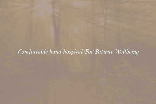 Comfortable hand hospital For Patient Wellbeing