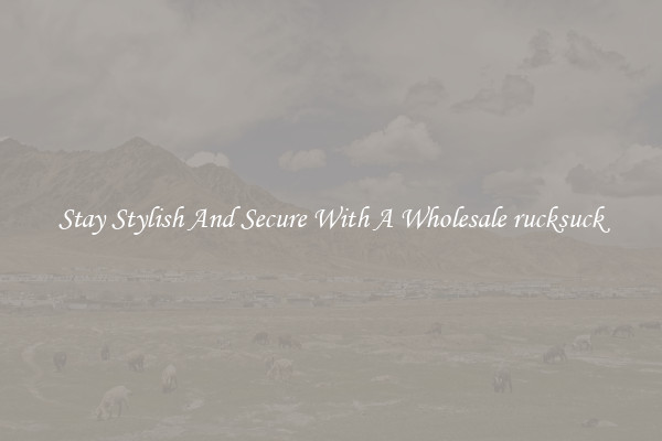 Stay Stylish And Secure With A Wholesale rucksuck