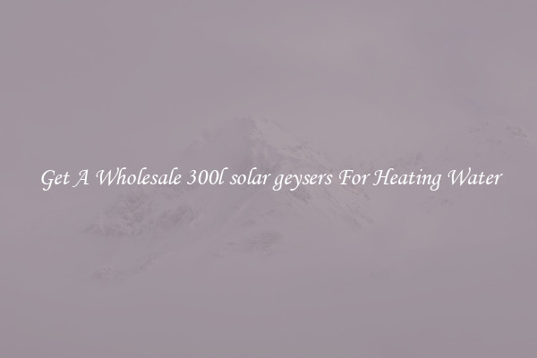 Get A Wholesale 300l solar geysers For Heating Water