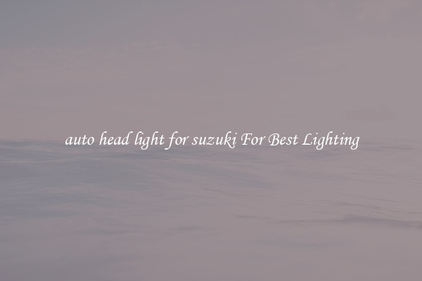 auto head light for suzuki For Best Lighting