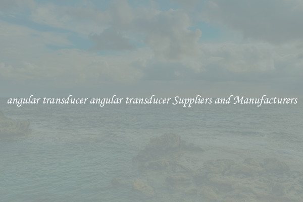 angular transducer angular transducer Suppliers and Manufacturers